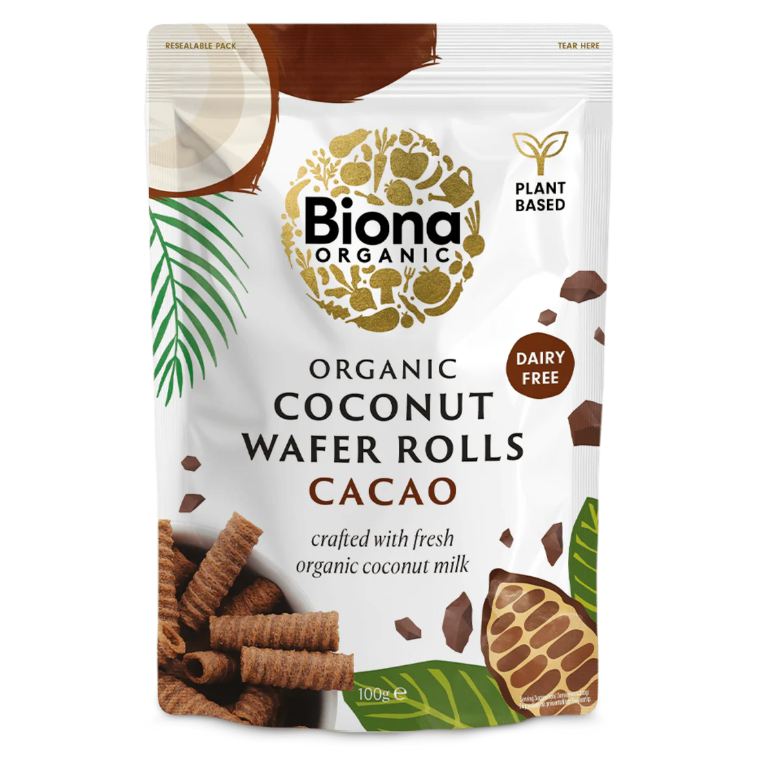 Organic Coconut & Cacao Wafer Rolls