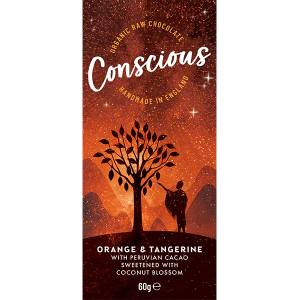 Conscious Organic, Raw Dark Chocolate with Tangerine & Orange Sow & Arrow