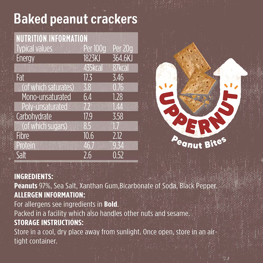 Pure Peanut Crackers - Cracked Black Pepper - 20g