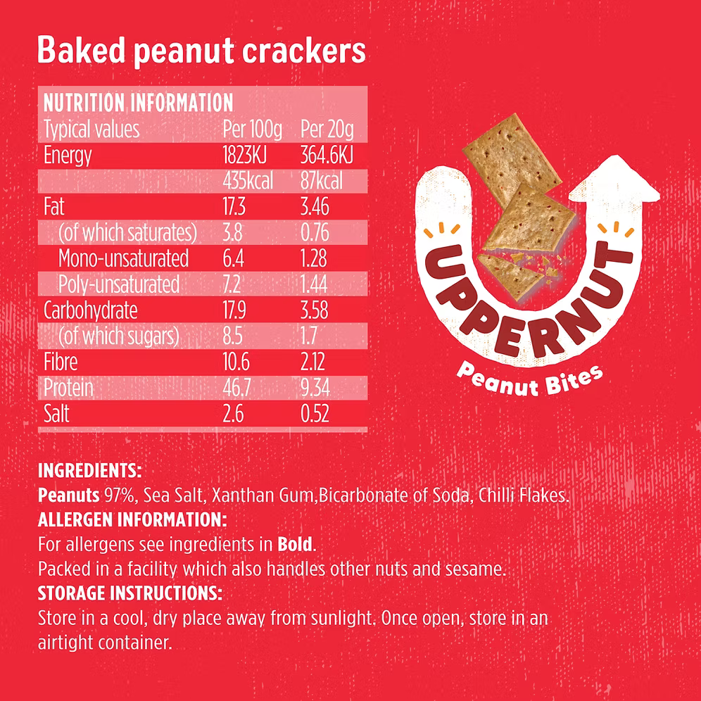 Pure Peanut Crackers -Fiery Chilli Flakes - 20g