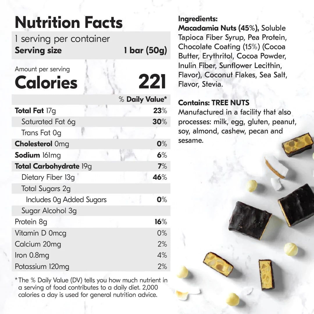 Macadamia Nut Bar- Coconut & Chocolate