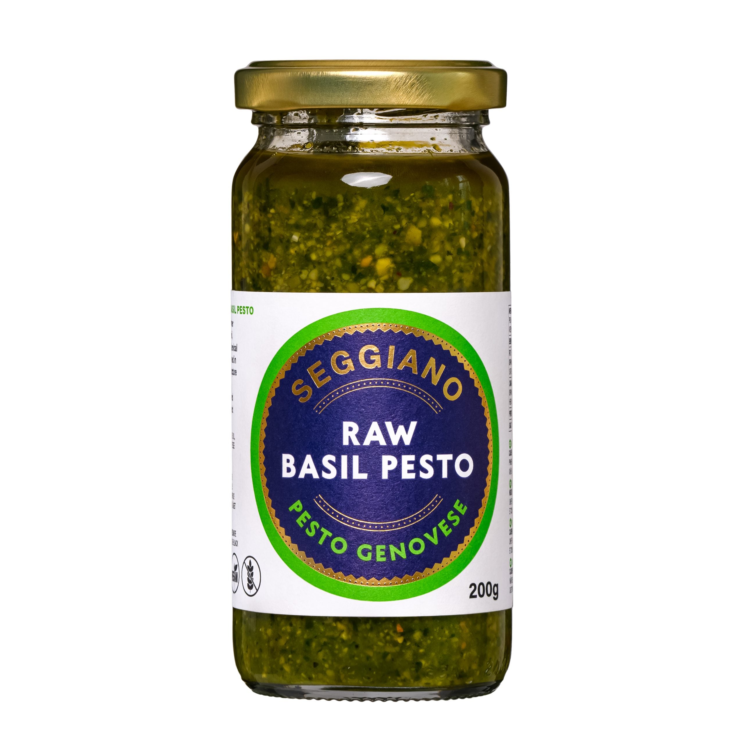 Raw Basil Pesto (Vegan, 100% Olive Oil)