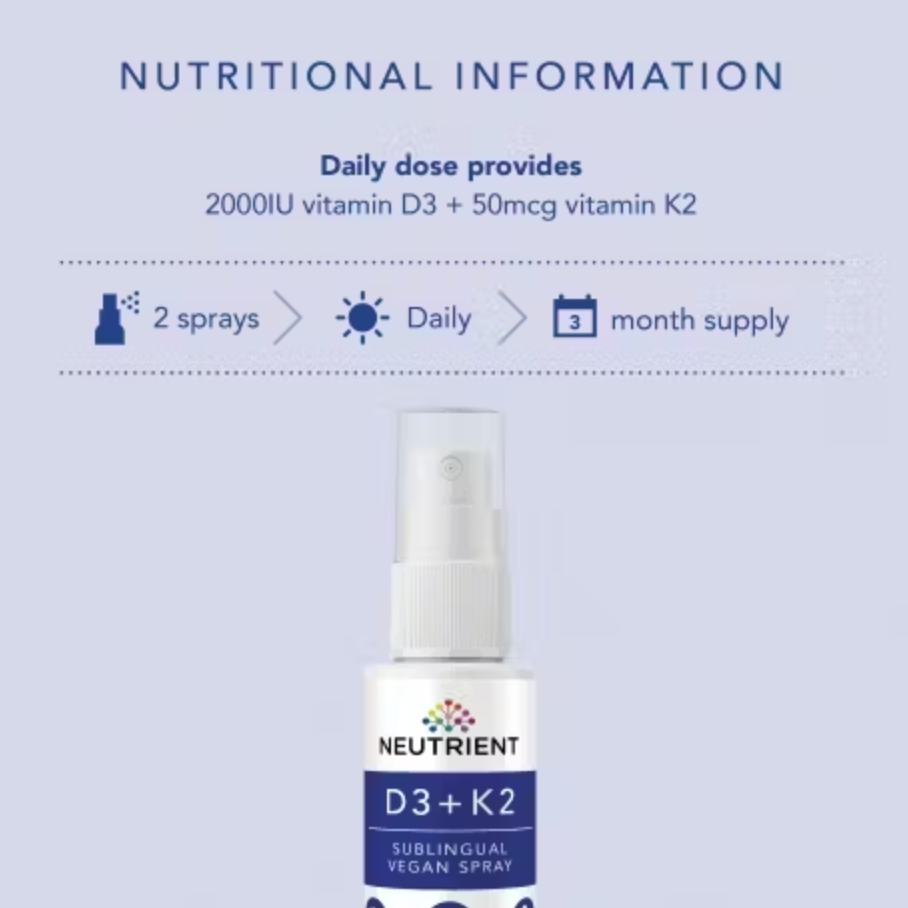 Vitamin D3 & K2 Sublingual Oral Spray - 200 Sprays