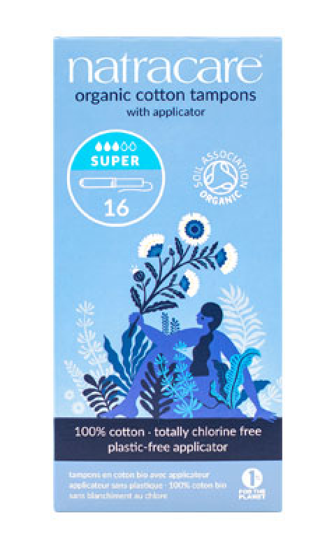 Organic Cotton Tampons with Applicator - Super flow (16 Tampons)