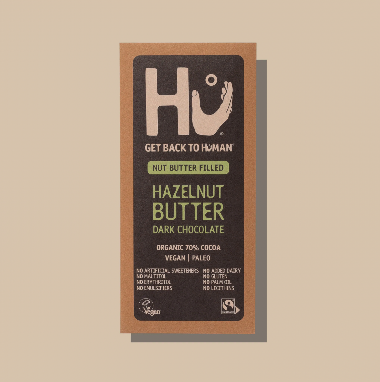 Organic Hazelnut Nut Butter Filled Dark Chocolate Bar - 60g