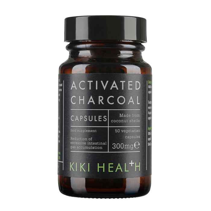 Activated Charcoal - 50 Veggie Capsules from KiKi Health | Available at Sow & Arrow