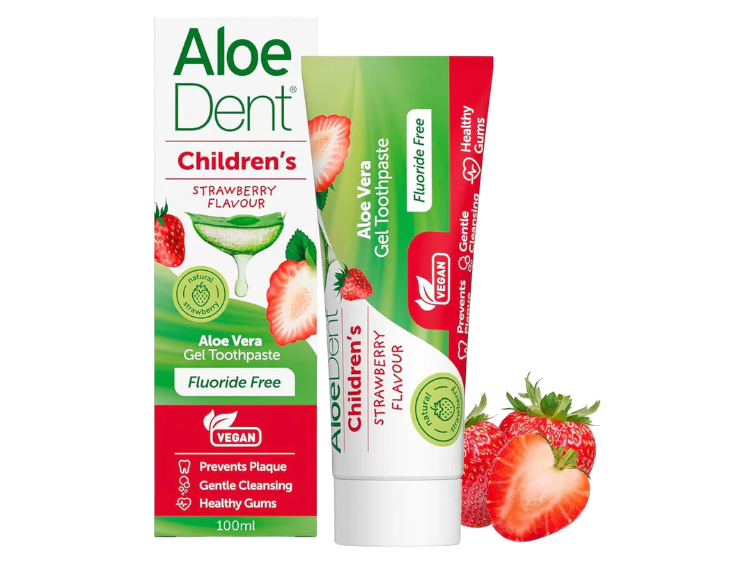 Aloe Dent Children's Aloe Vera Toothpaste Strawberry Flavour - 50ml from AloeDent | Available at Sow & Arrow