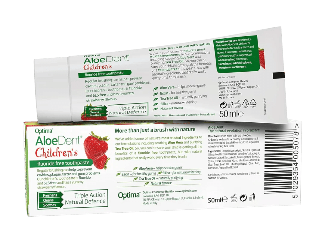 Aloe Dent Children's Aloe Vera Toothpaste Strawberry Flavour - 50ml from AloeDent | Available at Sow & Arrow