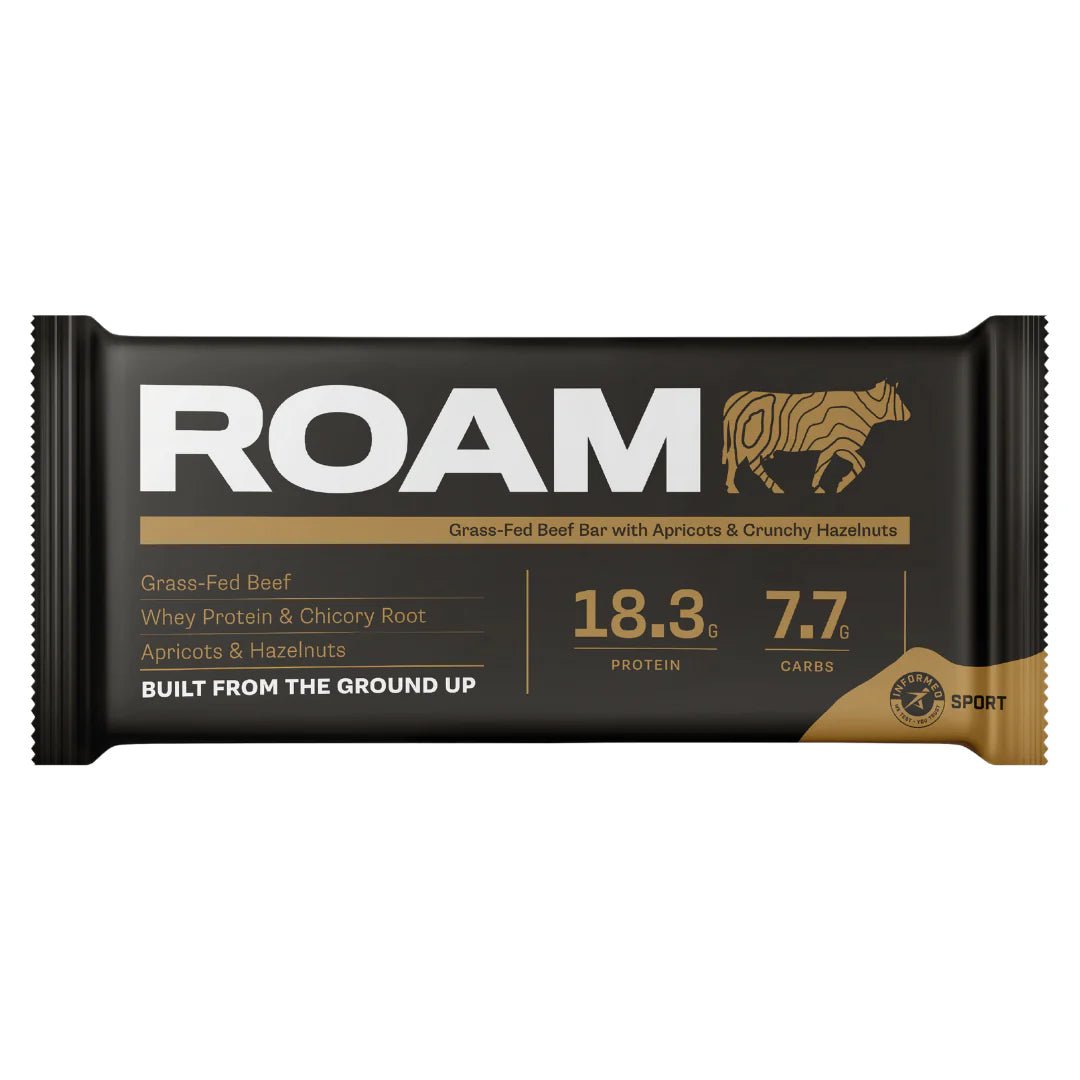 Apricot & Hazelnut Grass - Fed Beef Bar - 40g from Roam | Available at Sow & Arrow