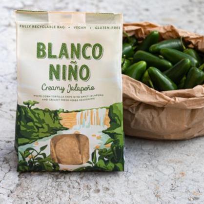 Blanco Niño Creamy Jalapeño Tortilla Chips - 170g from Blanco Niño | Available at Sow & Arrow