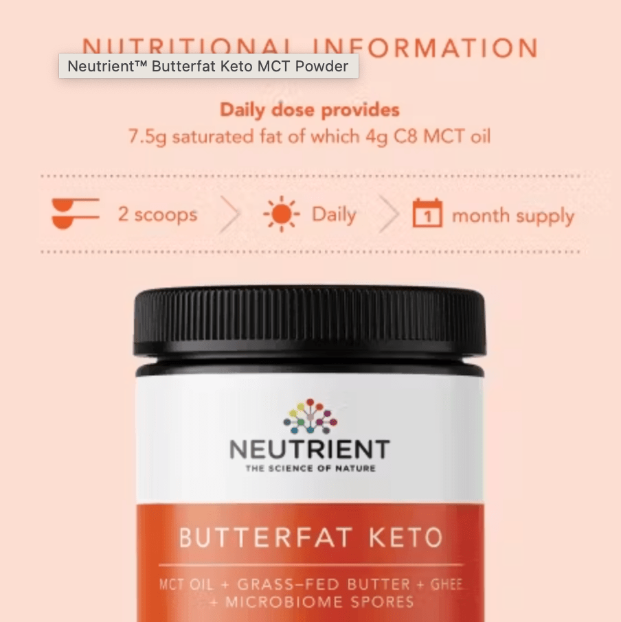 ButterFat KETO MCT Powder - 350g from Neutrient | Available at Sow & Arrow