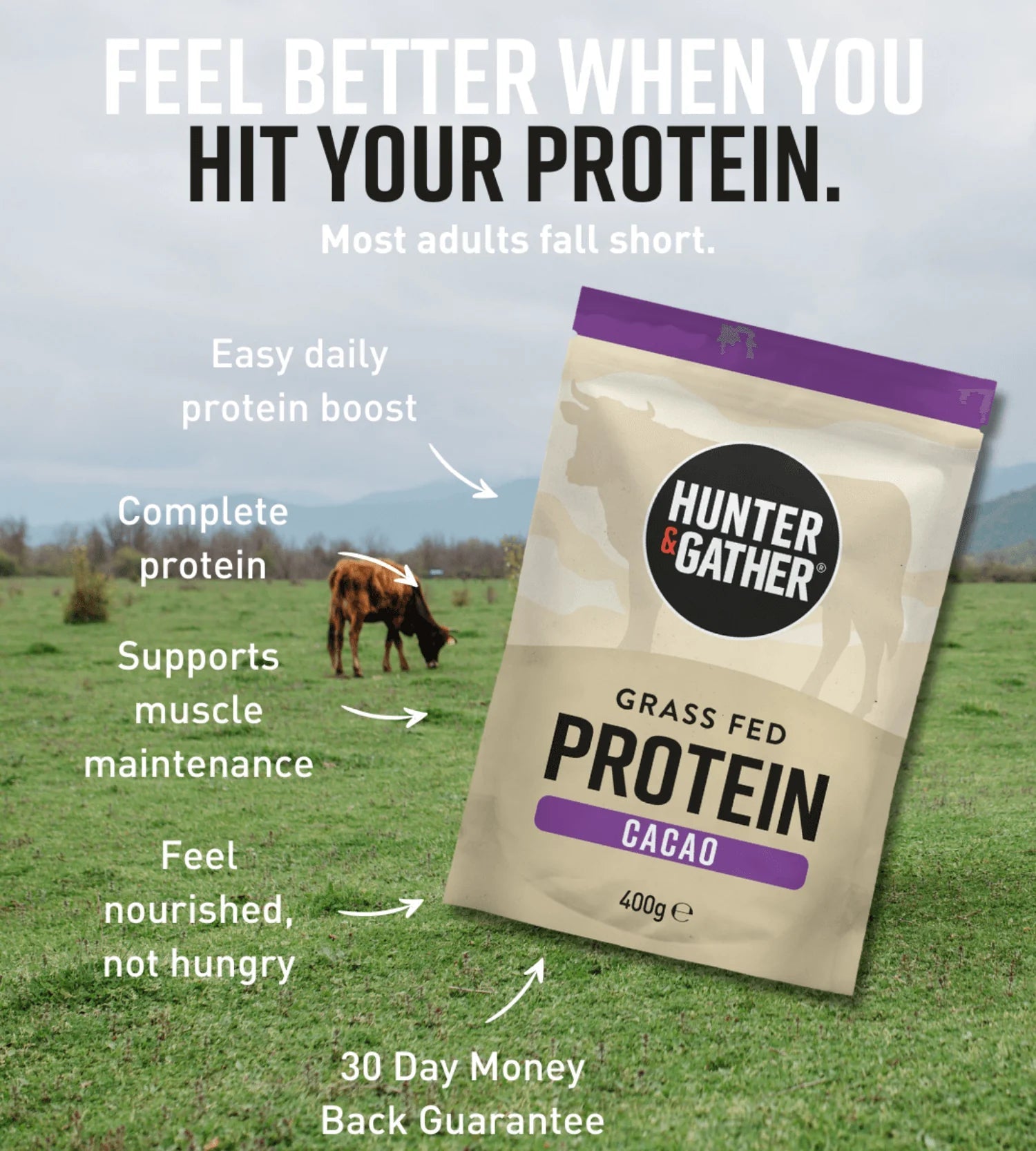 Cacao Grass - Fed Beef Protein Powder from Hunter & Gather | Available at Sow & Arrow