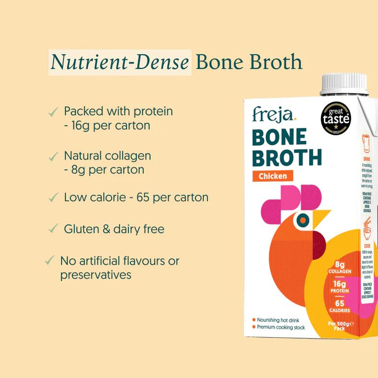 Chicken Bone Broth - Sustainably Sourced from Freja | Available at Sow & Arrow