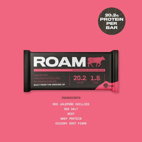 Chilli Grass - Fed Beef Bar - 40g from Roam | Available at Sow & Arrow