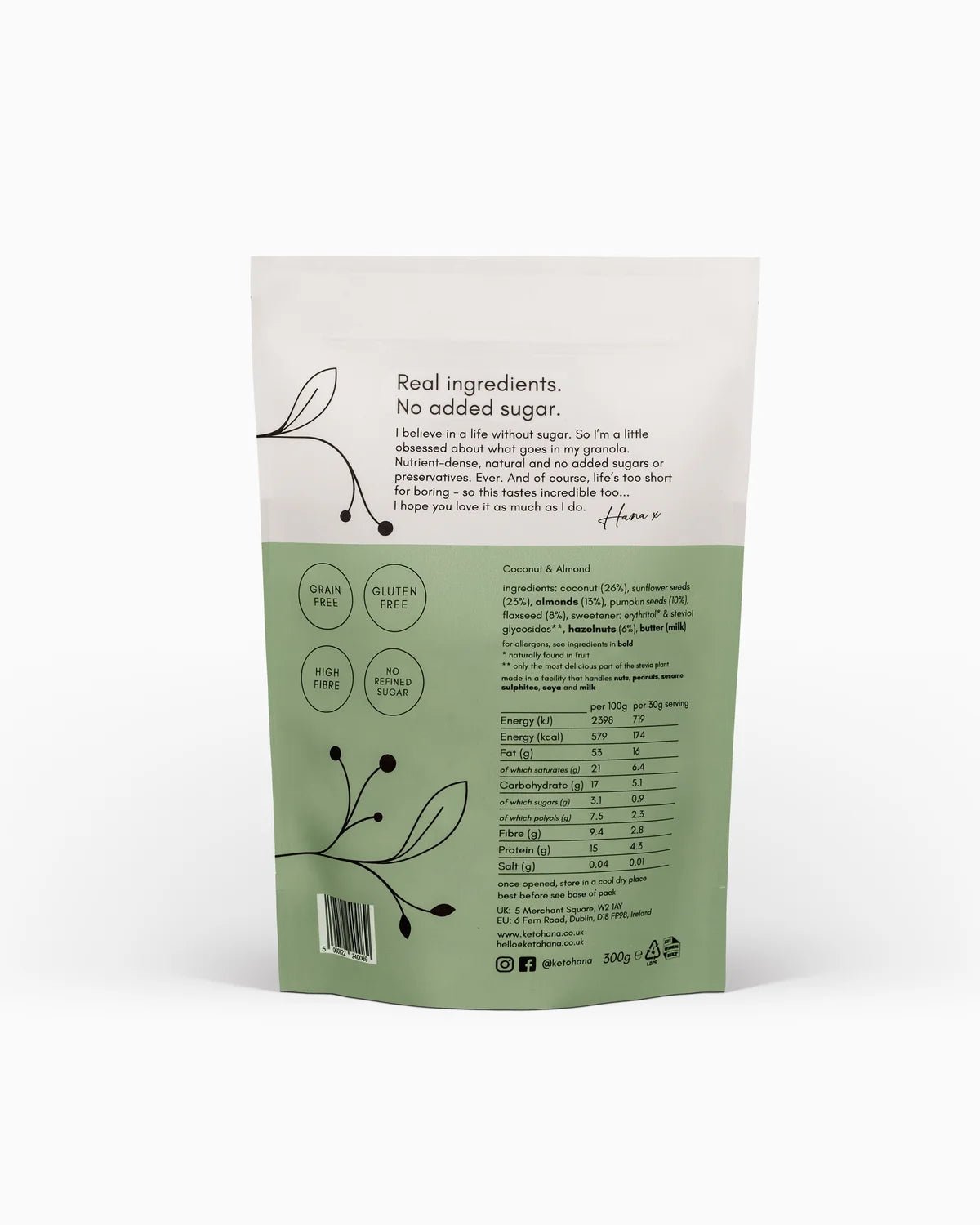 Coconut & Almond Keto Granola - 300g from Keto Hana | Available at Sow & Arrow