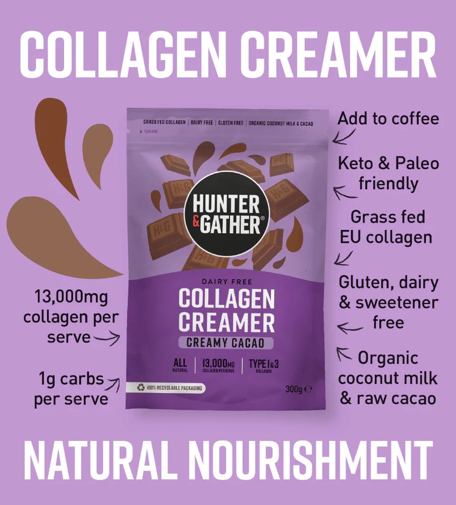 Collagen Creamer Creamy Cacao - 300g from Hunter & Gather | Available at Sow & Arrow