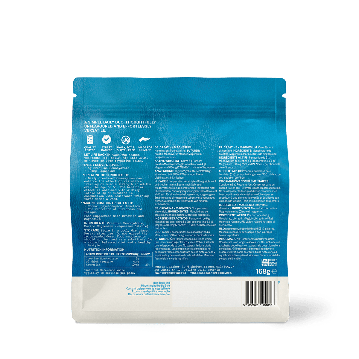 Creatine Monohydrate with Magnesium - 28 servings from Hunter & Gather | Available at Sow & Arrow