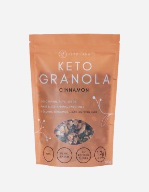 Crunchy Cinnamon & Coconut Keto Granola - 300g from Keto Hana | Available at Sow & Arrow