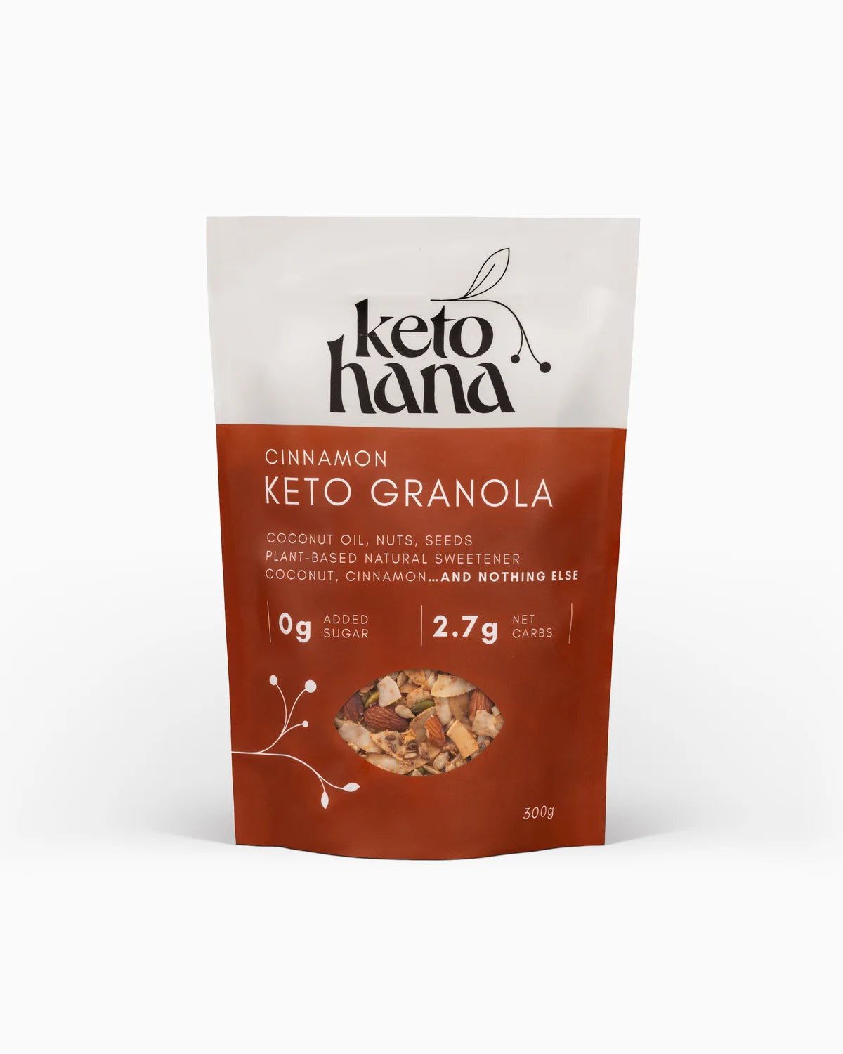Crunchy Cinnamon & Coconut Keto Granola - 300g from Keto Hana | Available at Sow & Arrow