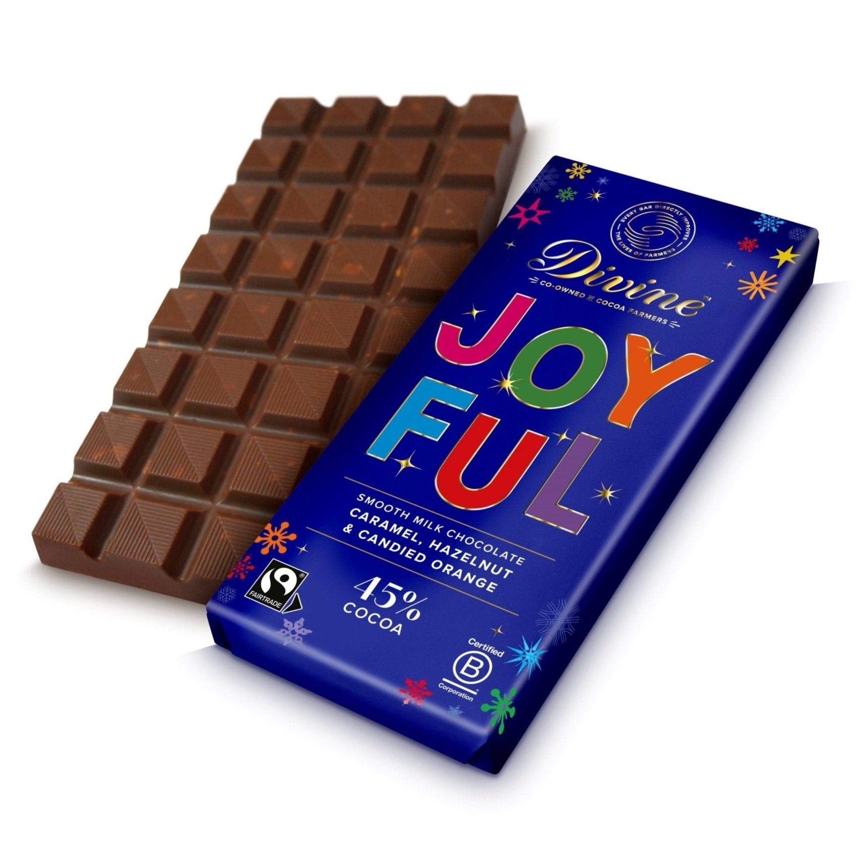 Divine JOYFUL Chunky Christmas Bar - 180g from Divine | Available at Sow & Arrow