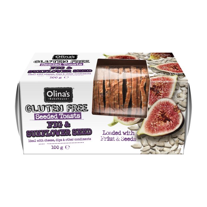 Fig & Sunflower Seed Toasts - 100g from Olina's Bakehouse | Available at Sow & Arrow