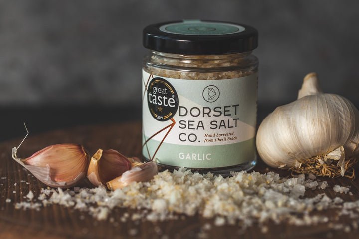 Garlic Infused Dorset Sea Salt from Dorset Sea Salt Co. | Available at Sow & Arrow