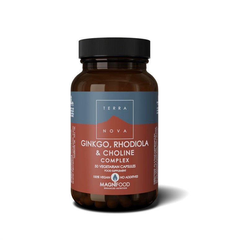 Ginkgo Rhodiola & Choline - 50 Capsules from TerraNova | Available at Sow & Arrow