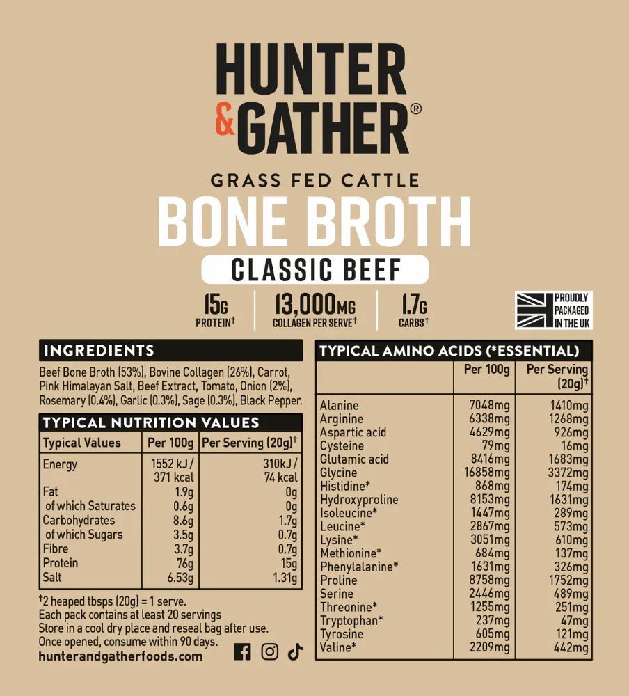 Grass - Fed Beef Bone Broth - 400g from Hunter & Gather | Available at Sow & Arrow