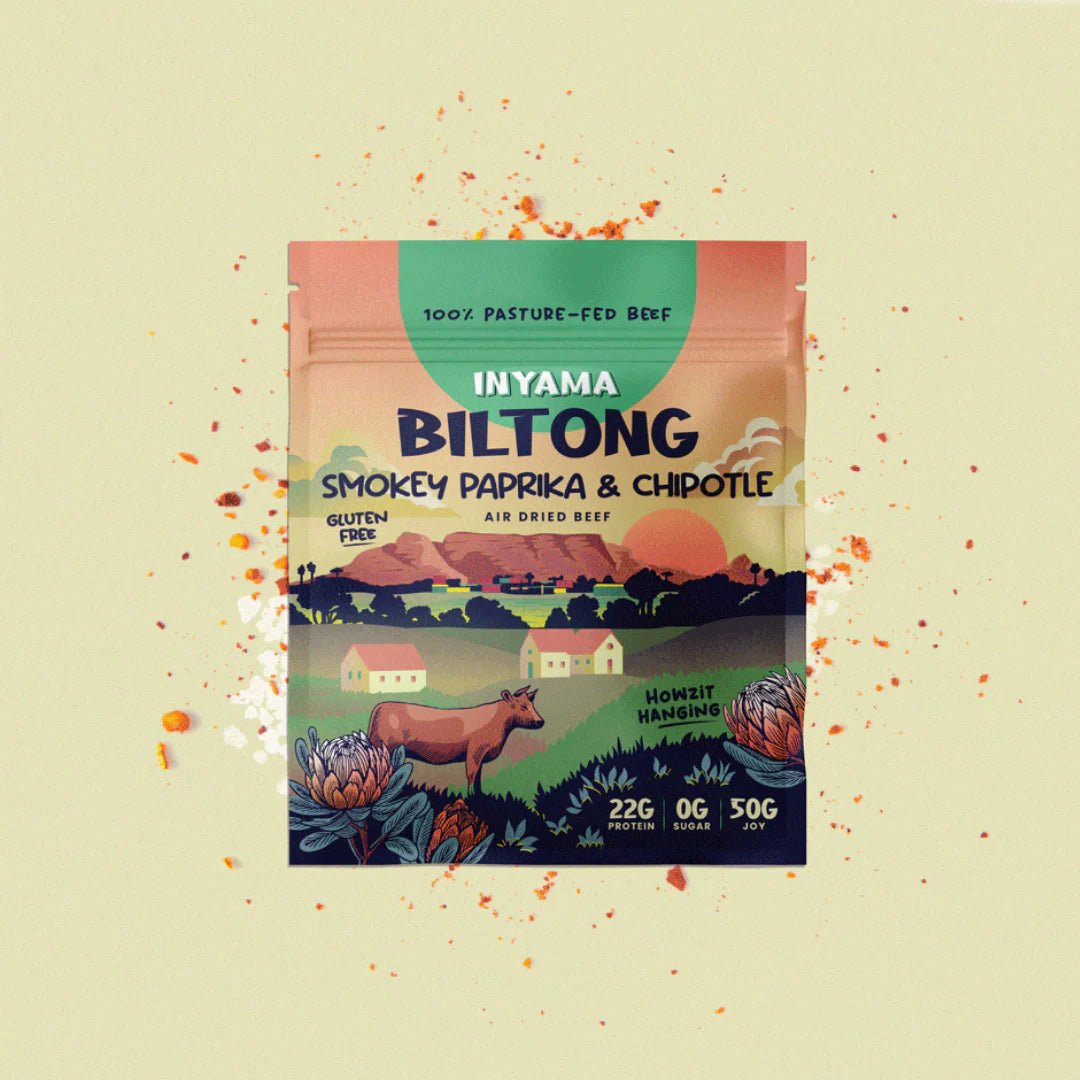 Grass - Fed Biltong - Smokey Paprika & Chipotle 50g from Inyama | Available at Sow & Arrow