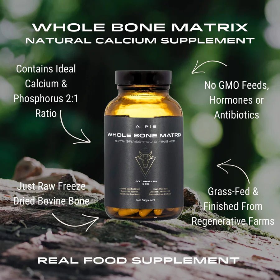 Grass - Fed Whole Bone Matrix - 180 Capsules from APE Nutrition | Available at Sow & Arrow