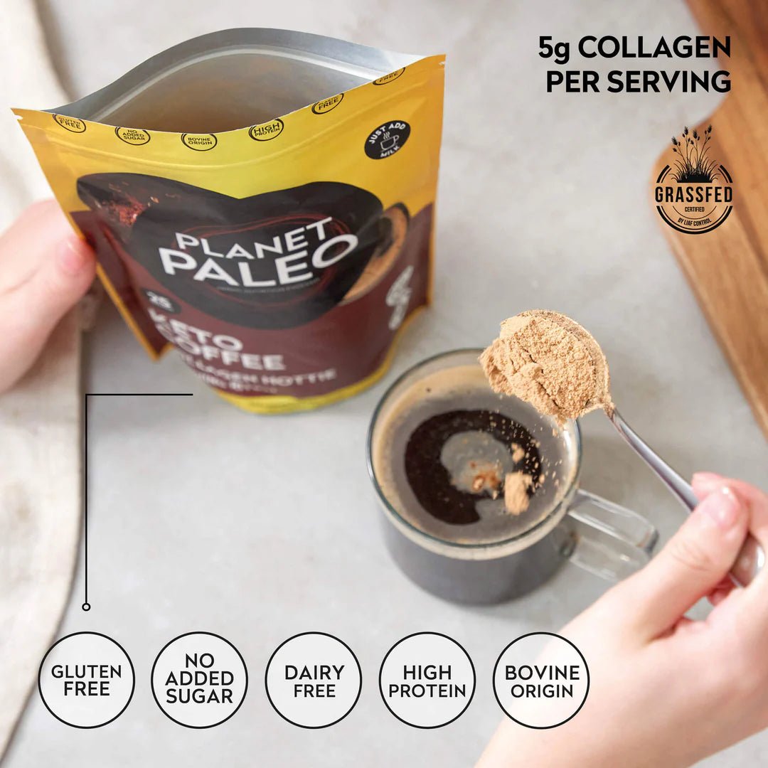 Keto Coffee - Collagen Hottie 213g from Planet Paleo | Available at Sow & Arrow