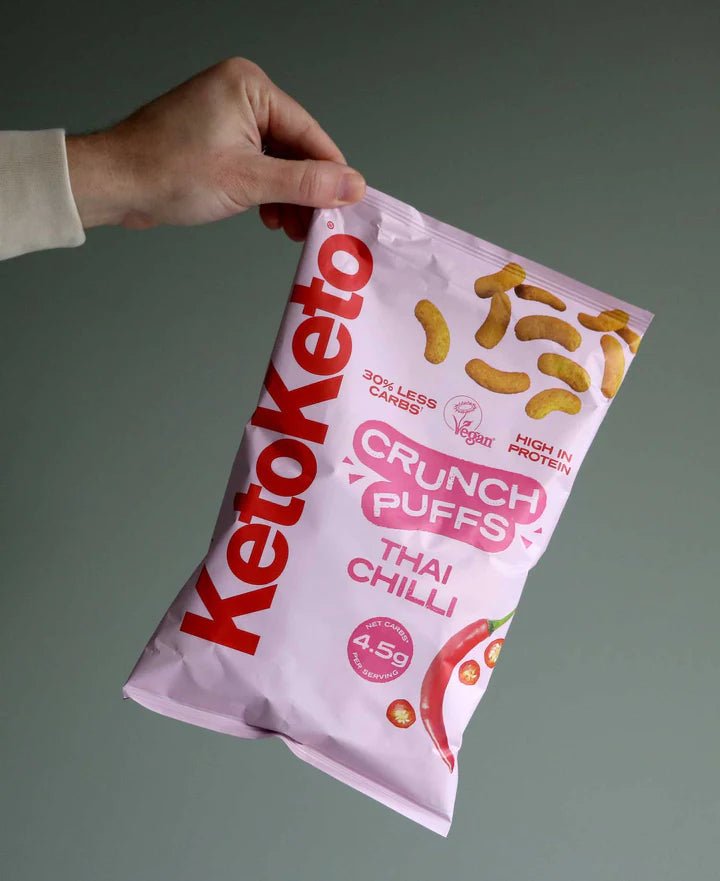 Keto Thai Chilli Crunch Puffs - 80g from KetoKeto | Available at Sow & Arrow