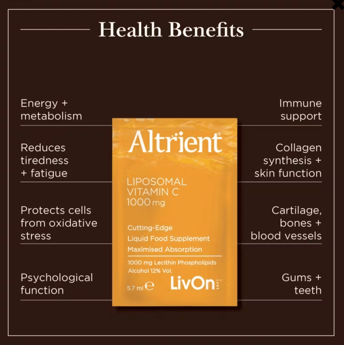 Liposomal Vitamin C - 30 x sachets 1000mg from Altrient | Available at Sow & Arrow