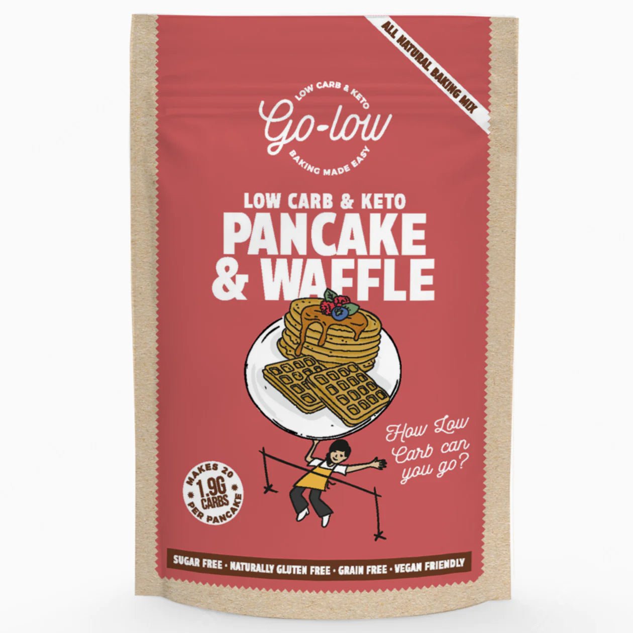 Low - Carb Pancake & Waffle Mix - 1.9g carbs per Pancake from Go - Low Baking | Available at Sow & Arrow