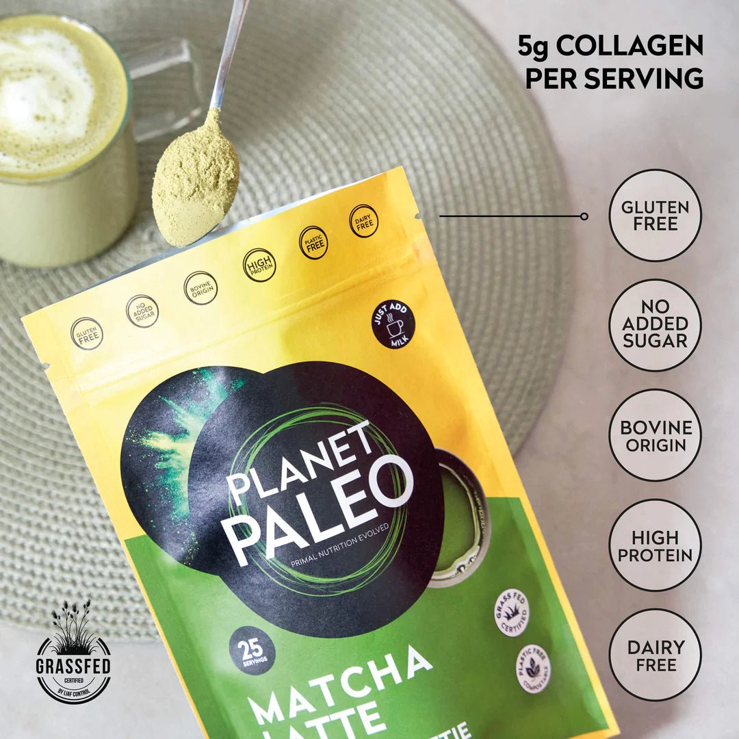 Matcha Latte - Collagen Hottie 225g from Planet Paleo | Available at Sow & Arrow