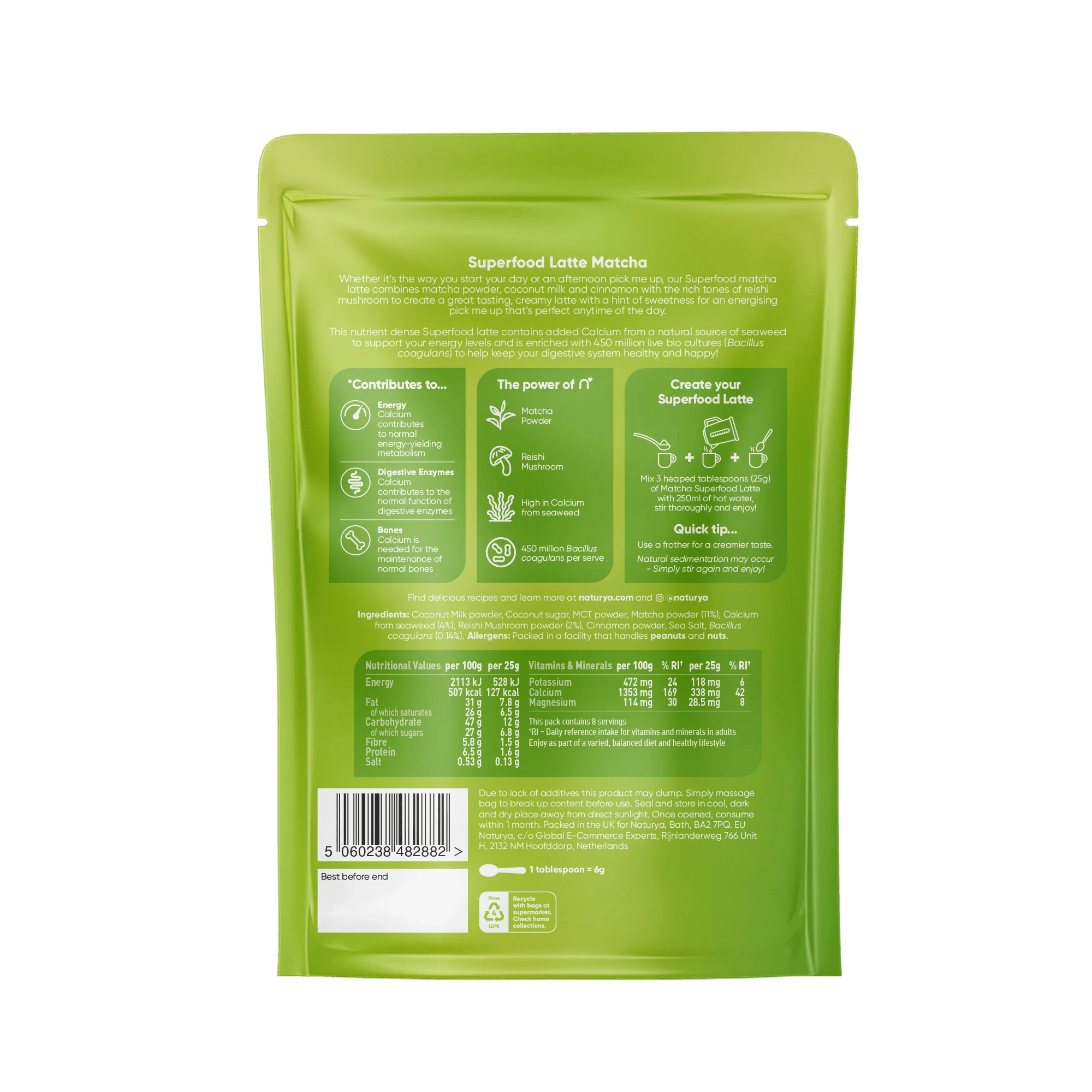 Matcha Superfood Latte - 200g from Naturya | Available at Sow & Arrow