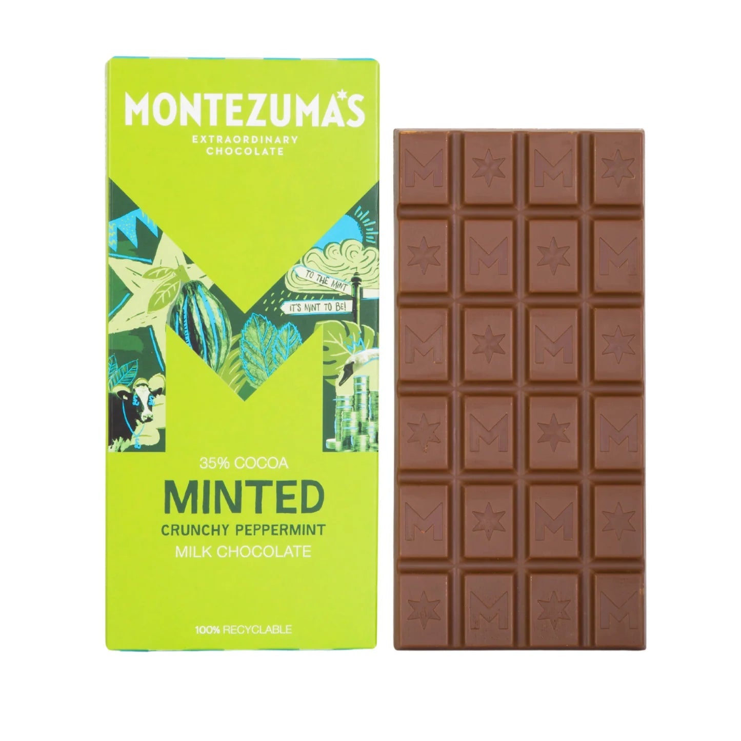 Minted Crunchy Peppermint Chocolate - 90g from Montezuma's | Available at Sow & Arrow