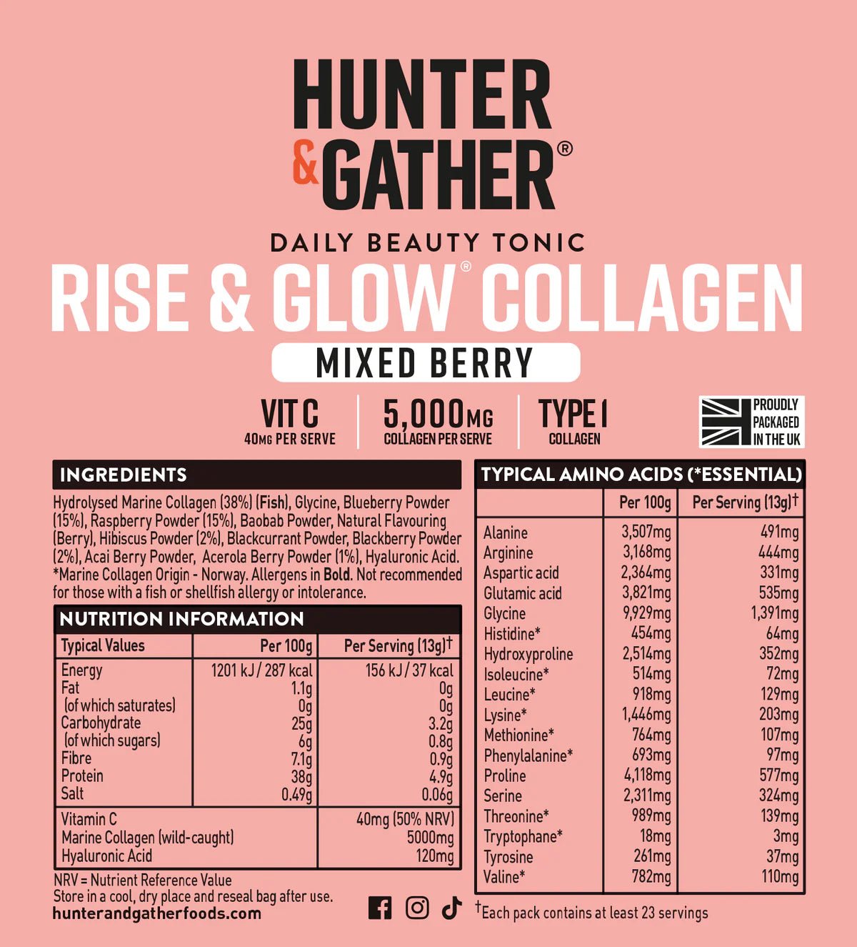 Mixed Berry Beauty Collagen - 300g from Hunter & Gather | Available at Sow & Arrow