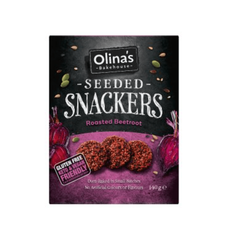 Olina's Seeded Snackers Roasted Beetroot Keto Crackers -140g