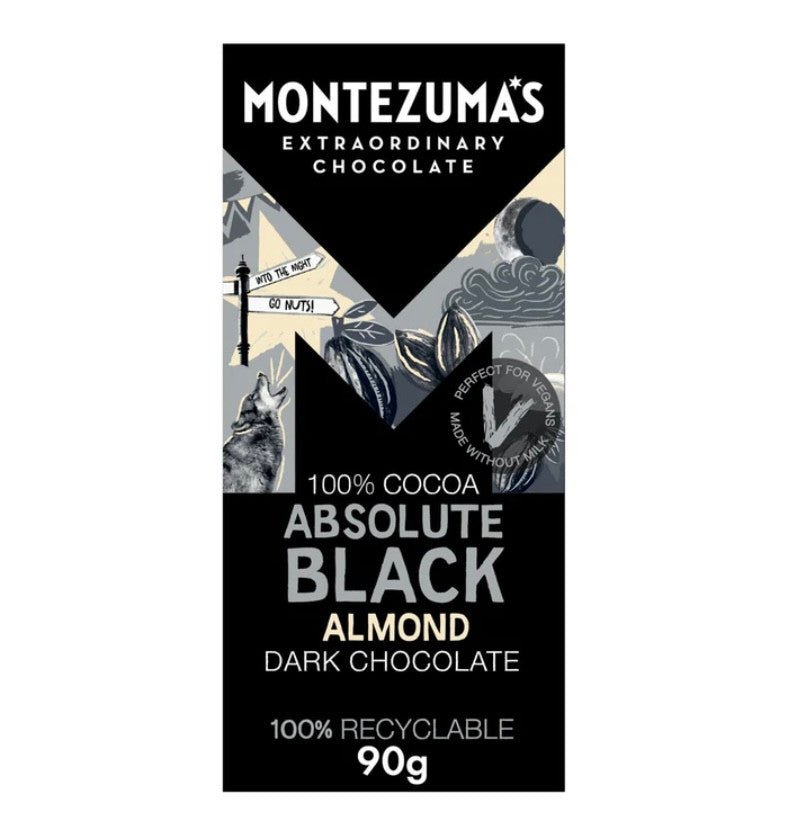 Organic 100% Dark Chocolate with Almonds & Cocoa Nibs - 90g from Montezuma's | Available at Sow & Arrow