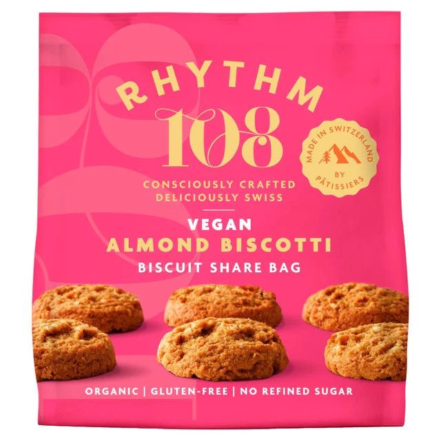 Organic Almond Biscotti Share Bag - 135g from Rhythm 108 | Available at Sow & Arrow