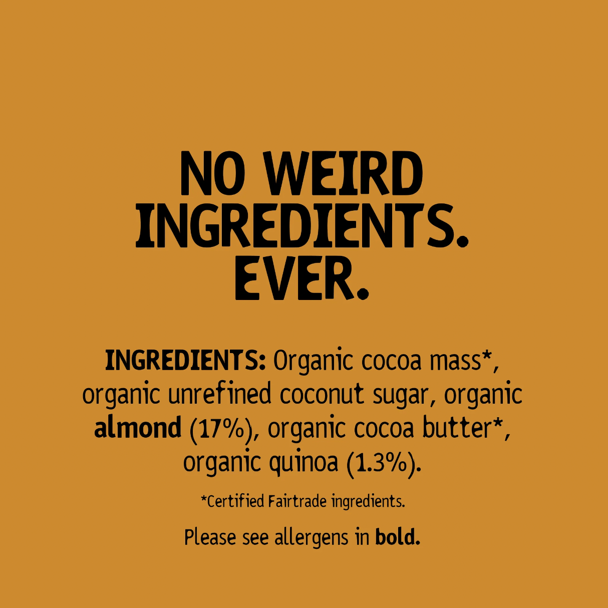 Organic Almond Butter + Crispy Quinoa filled Dark Chocolate Bar - 60g from HU | Available at Sow & Arrow