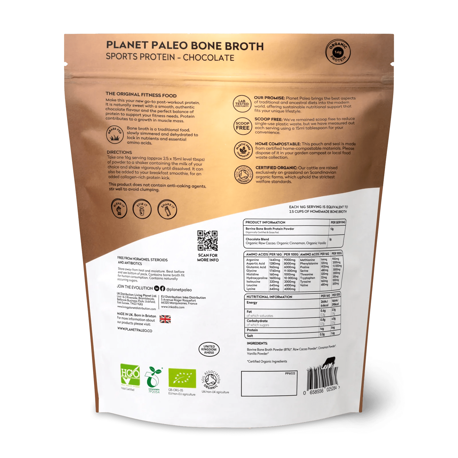 Organic Bone Broth - Chocolate - 240g from Planet Paleo | Available at Sow & Arrow