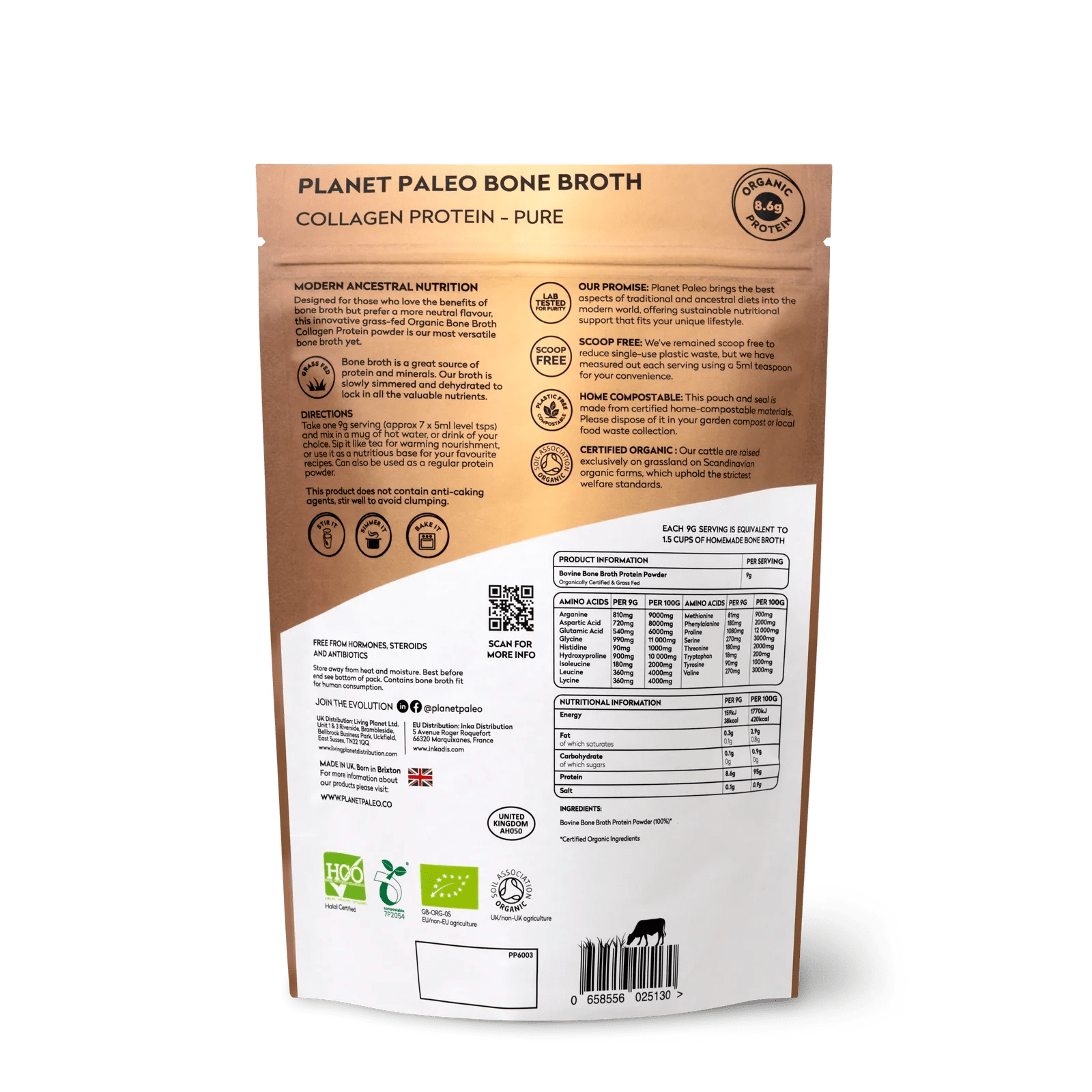 Organic Bone Broth - Pure 240g from Planet Paleo | Available at Sow & Arrow