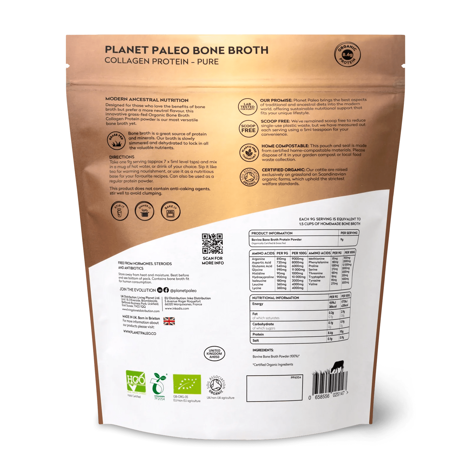 Organic Bone Broth - Pure 450g from Planet Paleo | Available at Sow & Arrow