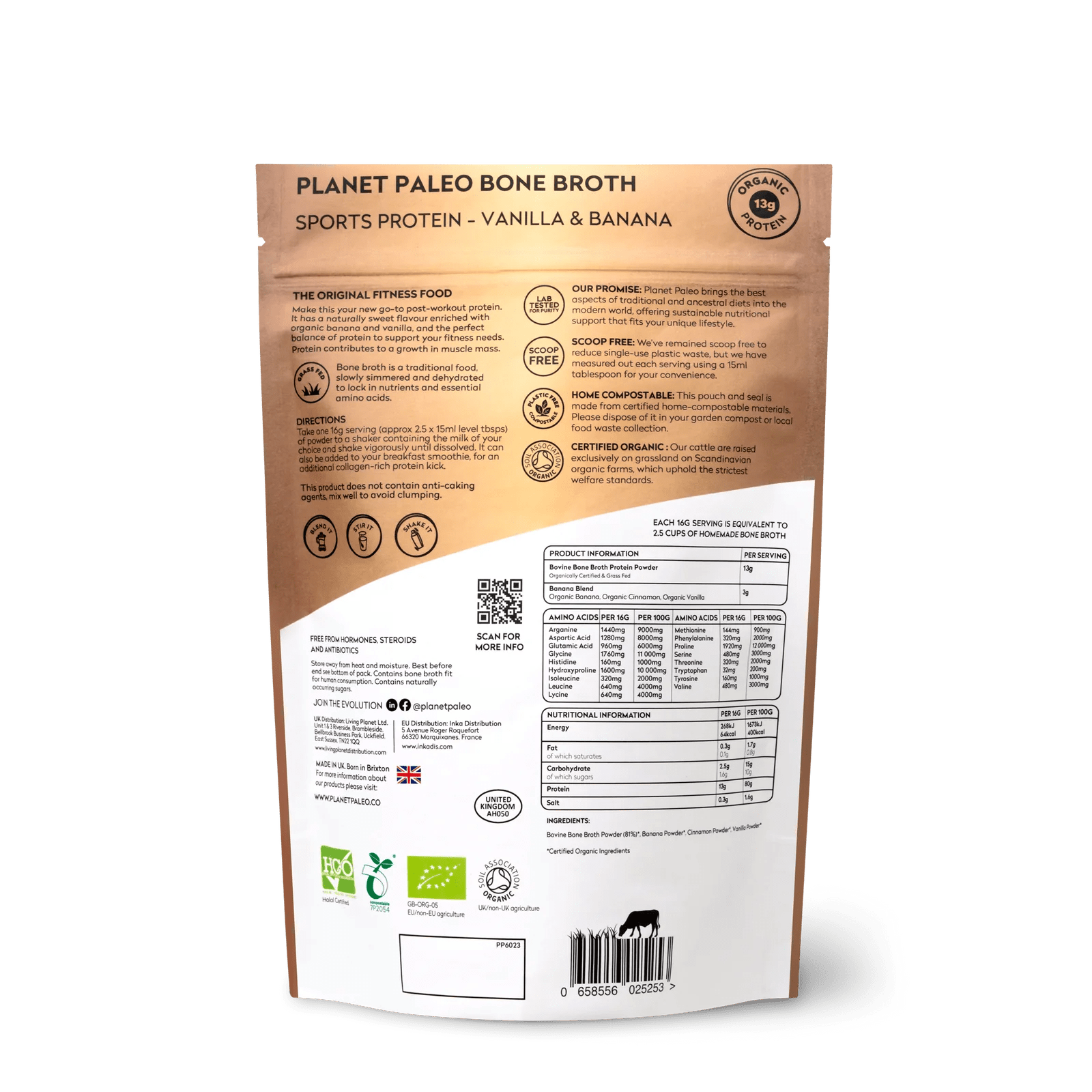 Organic Bone Broth - Vanilla & Banana 240g from Planet Paleo | Available at Sow & Arrow