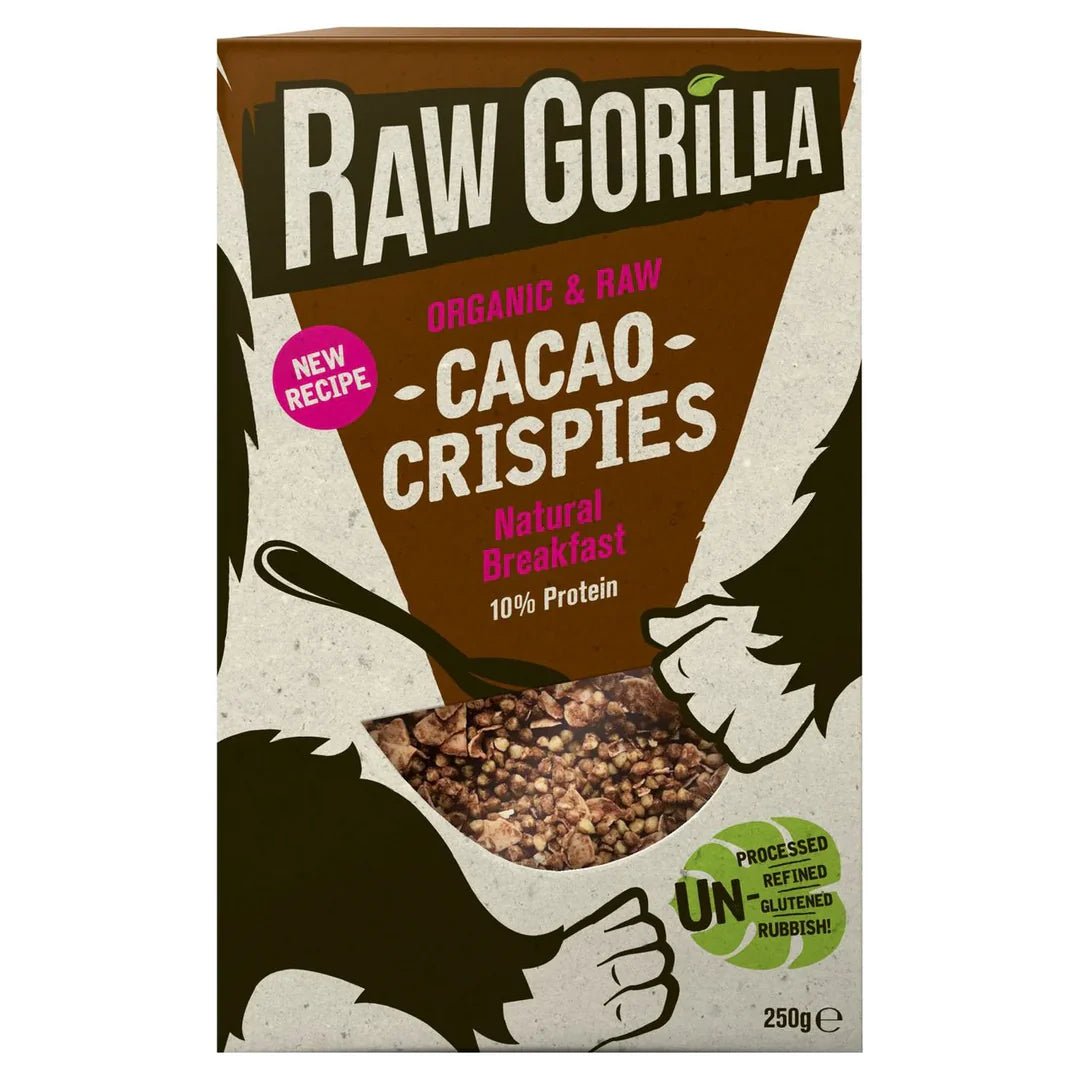 Organic Cacao Crispies - 250g from Raw Gorilla | Available at Sow & Arrow