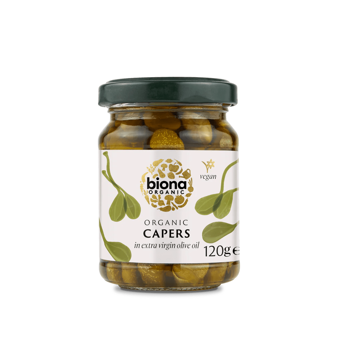 Organic Capers in Extra Virgin Olive Oil - 120g from Biona | Available at Sow & Arrow