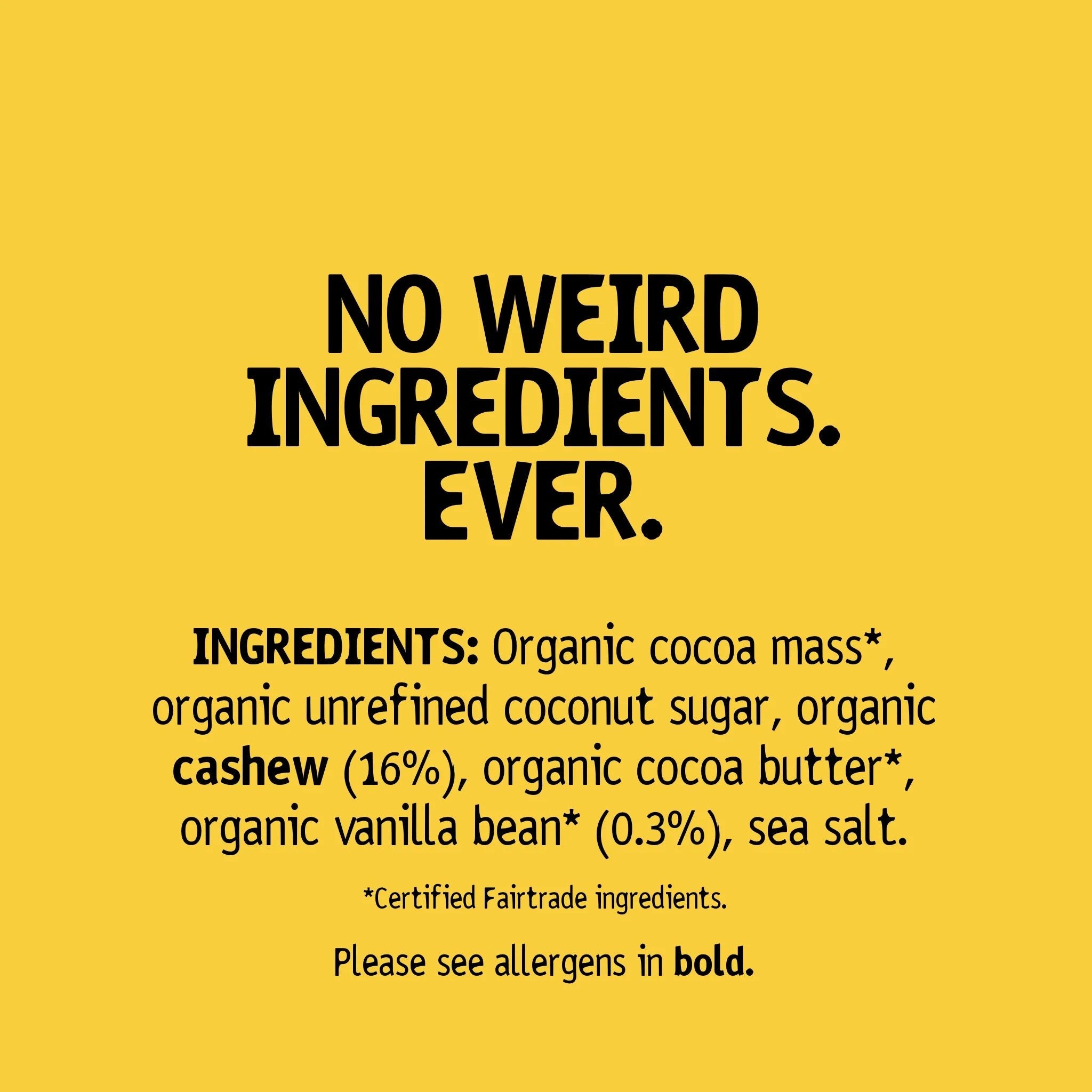 Organic Cashew Butter + Pure Vanilla Filled Dark Chocolate Bar - 60g from HU | Available at Sow & Arrow