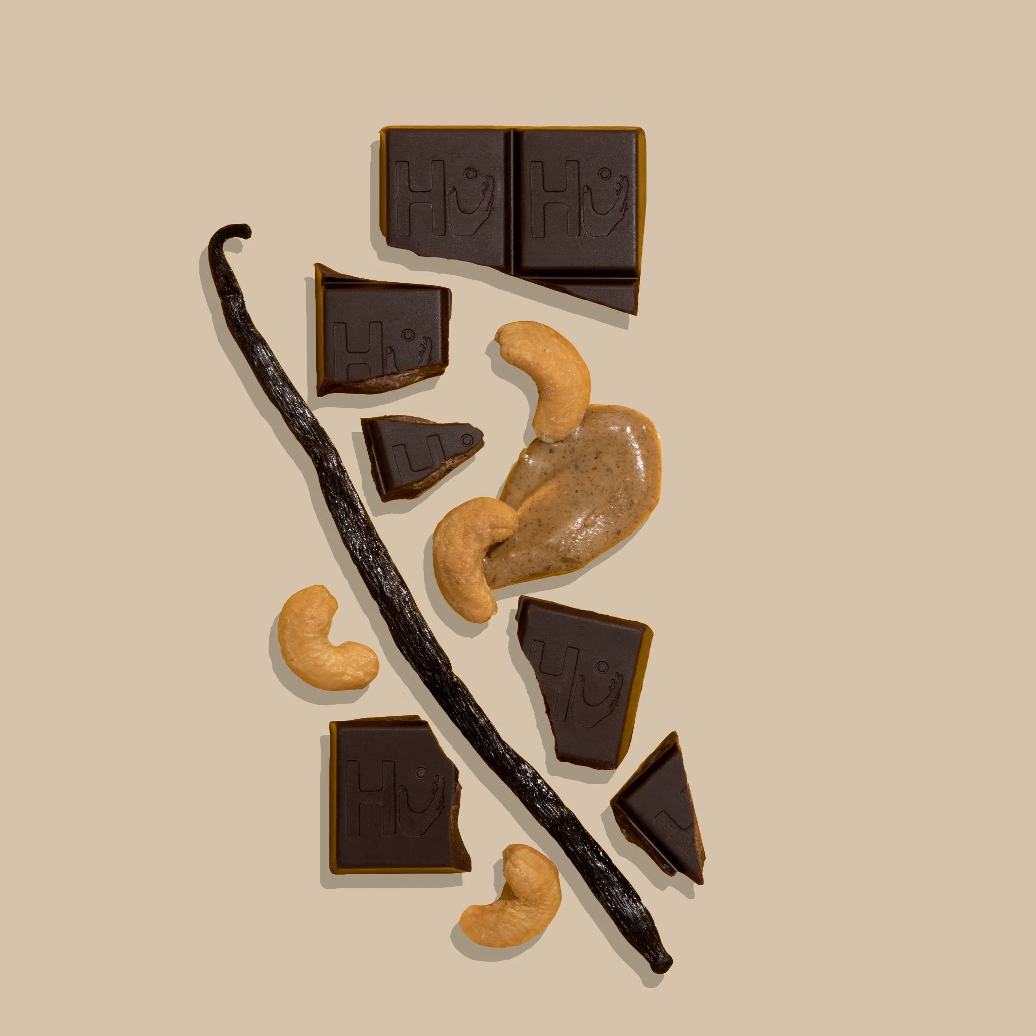 Organic Cashew Butter + Pure Vanilla Filled Dark Chocolate Bar - 60g from HU | Available at Sow & Arrow